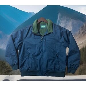 VTG Orvis Mens Bomber Jacket Sz XL Full Zip Fleece Green Fleece Lined Outdoor